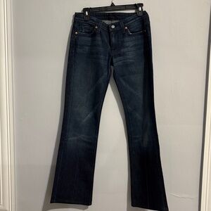 7 For All Mankind Dark Blue Flare Jeans